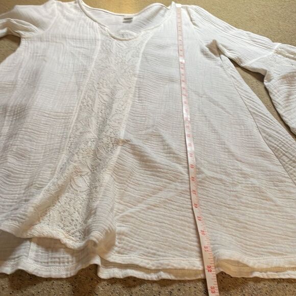 L*Space Boho Gauze & Embroidered Mini Babydoll Dress Cream sz S - Picture 10 of 16